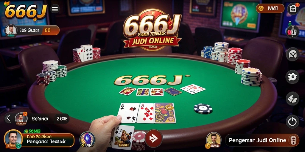 Tampilan gameplay Poker yang seru dan interaktif di 666J.