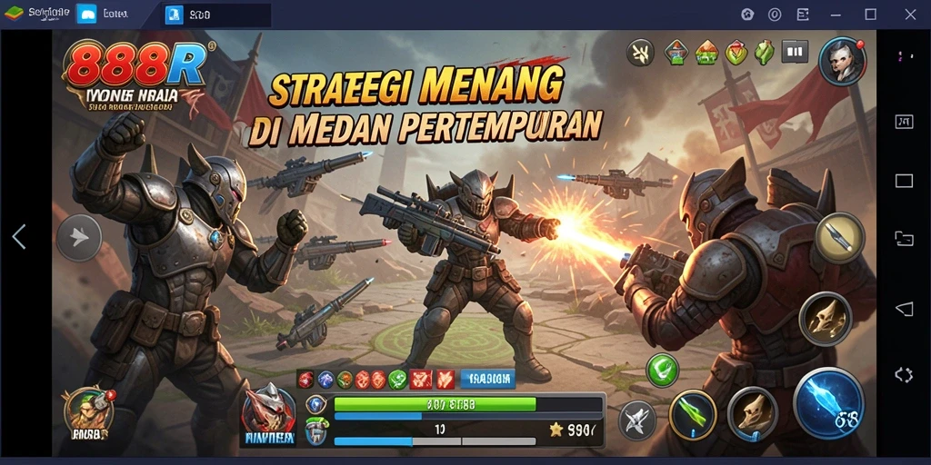 Tampilan permainan 888R dengan strategi yang mendebarkan dan grafis yang memikat.