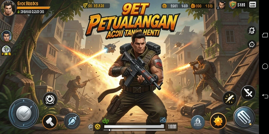 Tangkapan layar 9ET menampilkan aksi mendebarkan di dalam game.