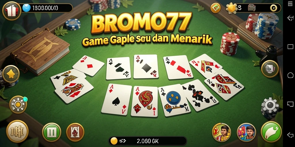 Tampilan gameplay Gaple yang seru dan kompetitif dalam BROMO77.