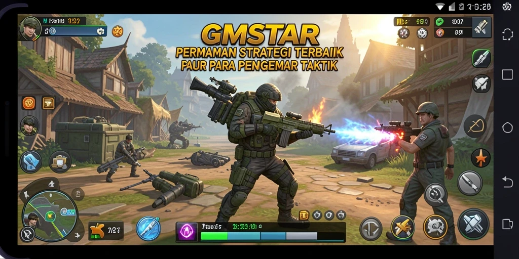 Tangkapan layar gameplay GMSTAR yang menunjukkan strategi mendebarkan.