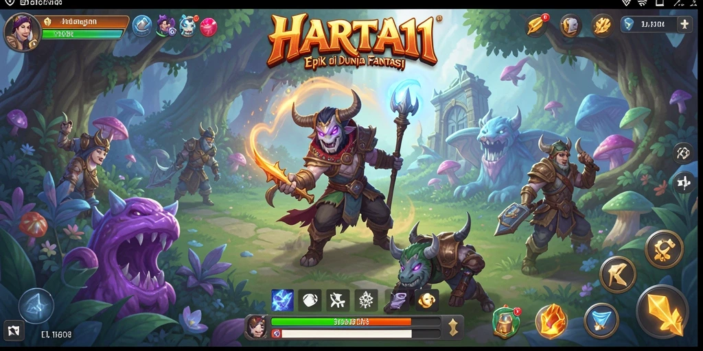 Tampilan gameplay epik di HARTA11 dengan pertarungan yang mendebarkan.