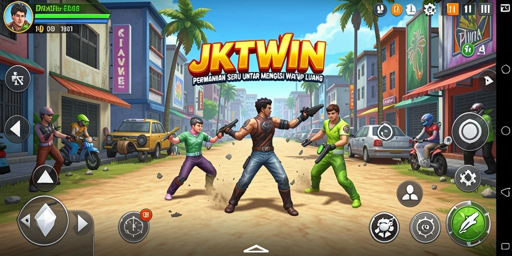 Tampilan utama JKTWIN menampilkan gameplay yang seru dan menghibur.
