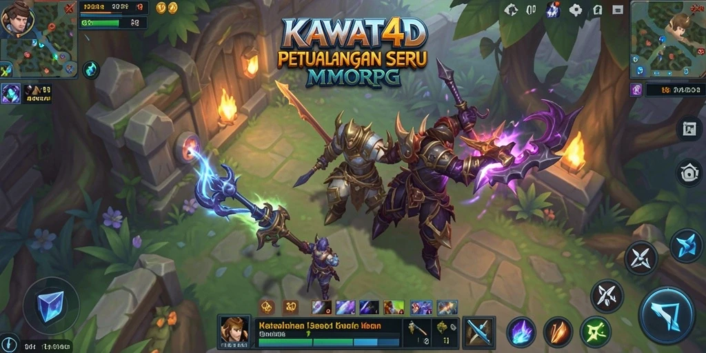 Screenshot gameplay KAWAT4D menampilkan aksi pertarungan seru dalam dunia MMORPG.
