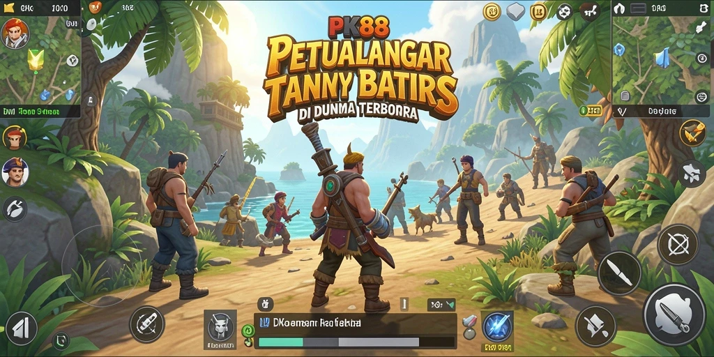 Screenshot gameplay PK88 menampilkan aksi menjelajahi dunia terbuka yang luas.