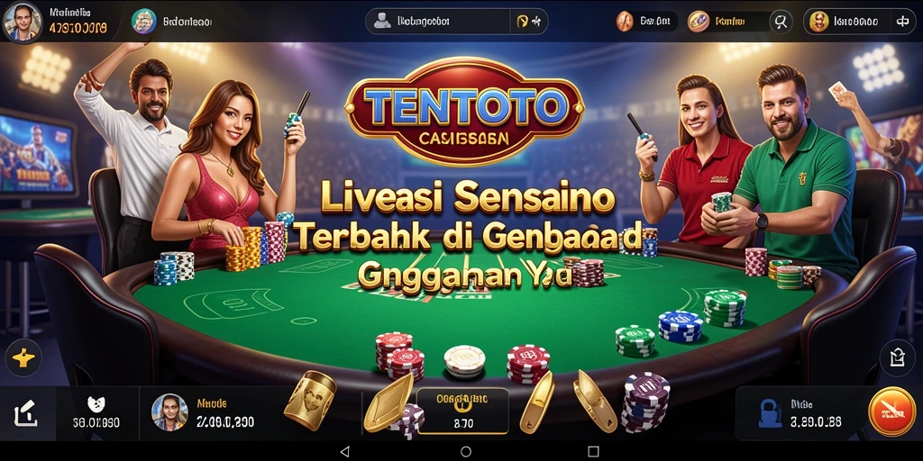 Tangkapan layar TENTOTO dengan dealer live di meja roulette.